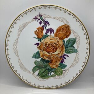 Edward Boehm Porcelain "Roses of Excellence" Plate Collection "Brandy"